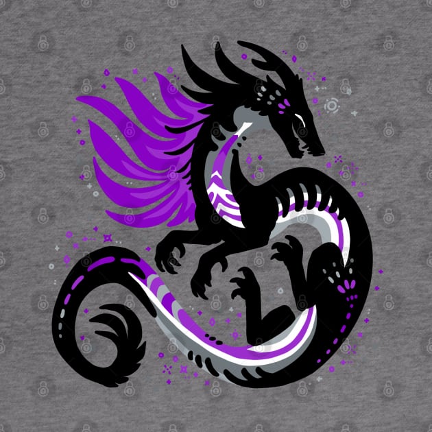 Ace Pride Flag Dragon by Things By Diana